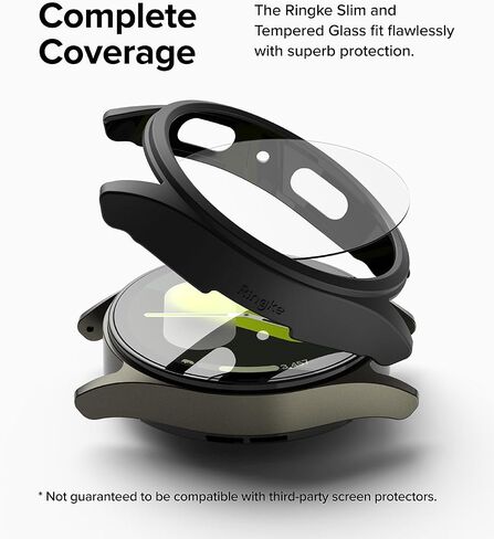 Ringke Slim & Glass [Anti-Yellowing Case + Glass] Compatible with Samsung Galaxy Watch 7 Case (40mm) and Screen Protector, Lightweight Solid Cover & Tempered Glass - Clear in Saudi Arabia