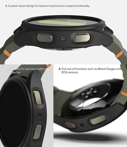 Ringke Slim & Glass [Anti-Yellowing Case + Glass] Compatible with Samsung Galaxy Watch 7 Case (40mm) and Screen Protector, Lightweight Solid Cover & Tempered Glass - Clear in Saudi Arabia