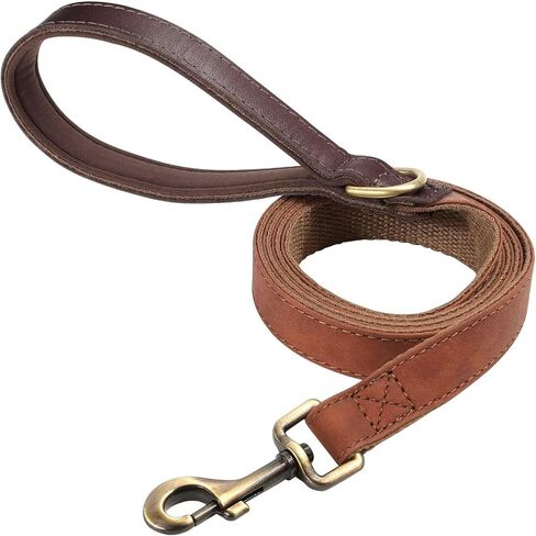 Didog Leather Dog Leash for Small Dogs 4.5ft, Soft Padded Handle Dog Leashes for Medium Dogs, Walking and Training Dog Leashes for Large Dogs,Brown in Saudi Arabia