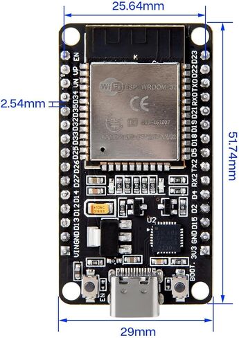 ELEGOO 3 قطع ESP-WROOM-32 لوحة تطوير Micro-USB، 2.4 جيجا هرتز وضع مزدوج واي فاي + بلوتوث وحدة تحكم دقيقة ثنائية النواة لـ Arduino IDE، تدعم AP/STA/AP+STA، رقاقة CP2102 in Saudi Arabia