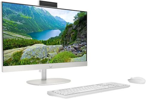 HP Newest 27" All-in-One Desktop Computer, FHD IPS Display, 12-core Intel Core Ultra 5-125U Processor, 32GB DDR5, 1TB SSD, Wi-Fi 6, HDMI, Wireless KB&Mouse, Windows 11 Home, WOWPC Bundle in Saudi Arabia