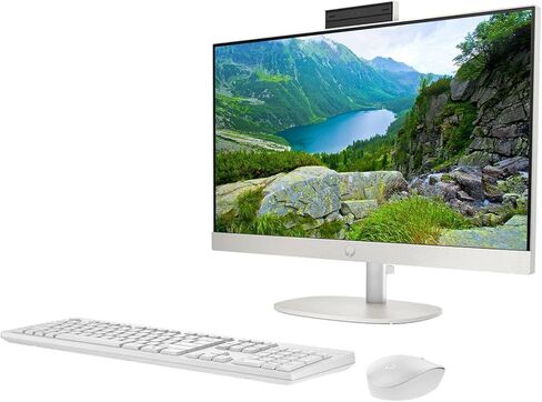 HP Newest 27" All-in-One Desktop Computer, FHD IPS Display, 12-core Intel Core Ultra 5-125U Processor, 32GB DDR5, 1TB SSD, Wi-Fi 6, HDMI, Wireless KB&Mouse, Windows 11 Home, WOWPC Bundle in Saudi Arabia