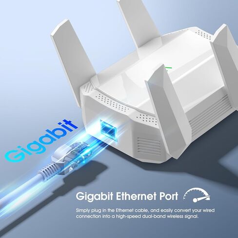 موسع AX3000 WiFi 6، معزز إشارة موسع WiFi ثنائي النطاق، معزز الإنترنت مع منفذ جيجابت إيثرنت، يغطي ما يصل إلى 12,000 قدم مربع و99 جهازًا، سرعة أكبر وإعداد سهل in Saudi Arabia