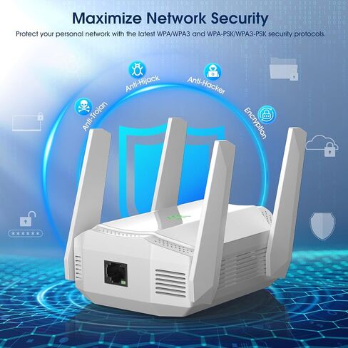 موسع AX3000 WiFi 6، معزز إشارة موسع WiFi ثنائي النطاق، معزز الإنترنت مع منفذ جيجابت إيثرنت، يغطي ما يصل إلى 12,000 قدم مربع و99 جهازًا، سرعة أكبر وإعداد سهل in Saudi Arabia