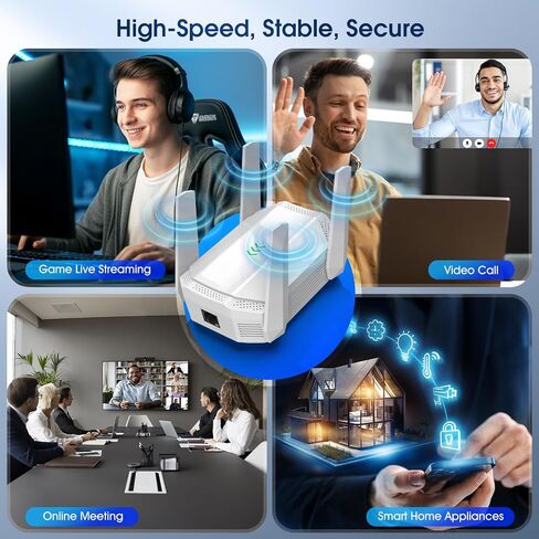 موسع AX3000 WiFi 6، معزز إشارة موسع WiFi ثنائي النطاق، معزز الإنترنت مع منفذ جيجابت إيثرنت، يغطي ما يصل إلى 12,000 قدم مربع و99 جهازًا، سرعة أكبر وإعداد سهل in Saudi Arabia