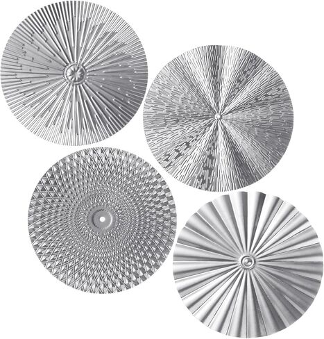 Hicarer 4 Pcs 12" Gold Metal Wall Art Gold Wall Decor Sunburst Hanging Metal Artwork Wall Decor Wall Art Decorations for Home Living Room Office in Saudi Arabia