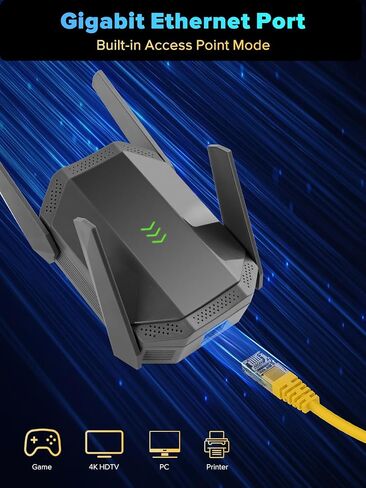 موسع AX3000 WiFi 6، معزز إشارة موسع WiFi ثنائي النطاق، معزز الإنترنت مع منفذ جيجابت إيثرنت، يغطي ما يصل إلى 12000 قدم مربع و99 جهازًا، سرعة أسرع وإعداد سهل، رمادي in Saudi Arabia