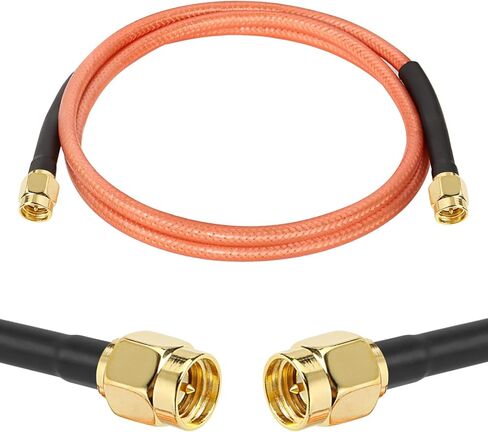 SMA Male to SMA Male Coaxial Cable 50 ohm RG142 Coax Cable Ultra Low Loss Antenna Extension Cable with SMA Connector for 3G/4G/5G/LTE Network Equipment, GPS, RF Radio to Antenna (25FT) in Saudi Arabia