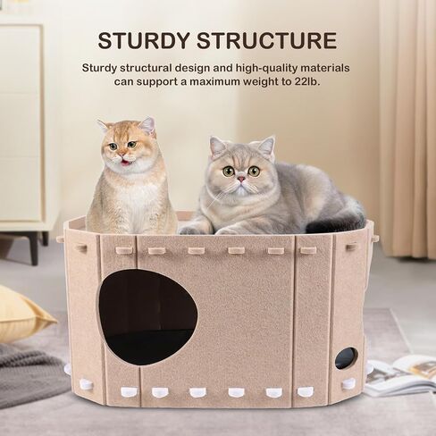 Heated Cat House for Indoor, Heated Cat Shelter Kitty Bed with Adjustable Temperature Heating pad,Heated pet House Scratch Resistant Caves in Saudi Arabia
