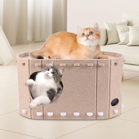 Heated Cat House for Indoor, Heated Cat Shelter Kitty Bed with Adjustable Temperature Heating pad,Heated pet House Scratch Resistant Caves in Saudi Arabia