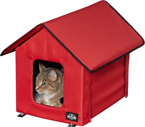 بيت القطط المدفأ - سرير للقطط بباب مزدوج مع سقف بسحاب، ووسادة تدفئة للحيوانات الأليفة، وغطاء شيربا - للجراج، أو الشرفة، أو الحظيرة، أو الطابق السفلي من بيت ميكر (رمادي) in Kuwait