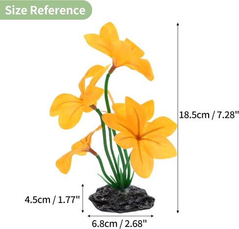 Aquarium Plastic Plants, Reptile Plant Decoration, Aquatic Plant Resin Decor, Betta Fish Tank Realistic Plants for Aquarium, 7.28" Height, Red in Kuwait