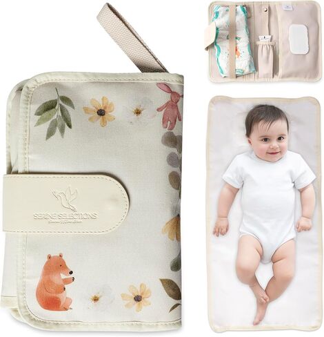 Portable Baby Diaper Changing Pad – Waterproof, Lightweight & Foldable with Built-in Pillow | Perfect Travel Changing Mat for Baby Diaper Bag | Easy-to-Clean Portable Changing Station for On-the-Go in Saudi Arabia