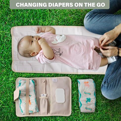 Portable Baby Diaper Changing Pad – Waterproof, Lightweight & Foldable with Built-in Pillow | Perfect Travel Changing Mat for Baby Diaper Bag | Easy-to-Clean Portable Changing Station for On-the-Go in Saudi Arabia
