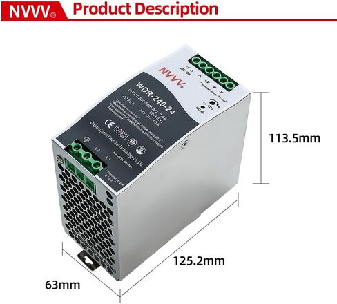 WDR-120-24 24 فولت، الإدخال: 180 ~ 550 فولت تيار متردد، الإخراج: 24 فولت تيار مستمر 5 أمبير، 120 وات مصدر طاقة السكك الحديدية الصناعية DIN محول التيار المتردد إلى التيار المستمر in Kuwait