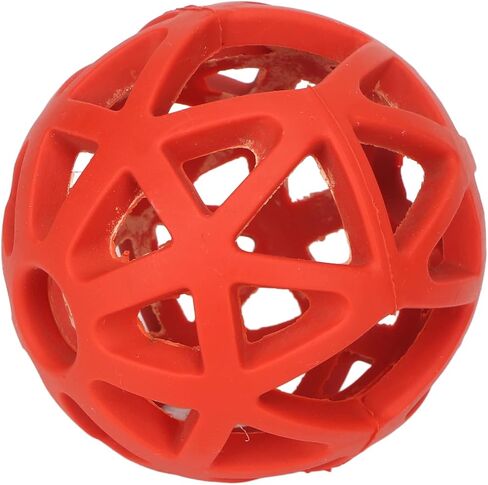Hollow Dog Ball, Interactive Rubber Pet Chewing Ball Toy Roller Rubber Dog Toy, Durable Chew Toys for Dogs Rubber Dog Balls for Aggressive Chewers Small Breed, Interactive Dog Toy(Red) in Saudi Arabia