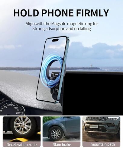 Car Phone Holder for Audi A4 2020-2025 Accessories / Q5 2021-2025 Accessories / A5 2020-2025 Accessories 10.1-inch Screen Fixed Clip, Phone Mount Compatible with MagSafe, Cell Phone Holder in Kuwait