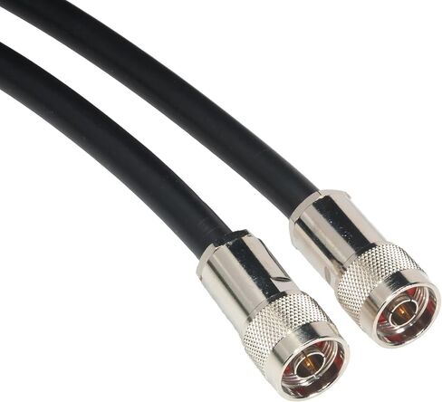 أمفينول CO-213NTYPEX2-010 أسود RG213 كابل محوري منخفض الخسارة، النوع N ذكر إلى ذكر، 10' in Kuwait