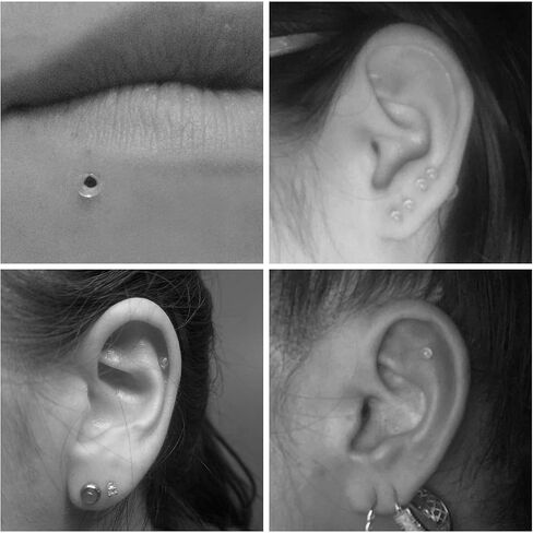 JFORYOU 16G 24 قطعة من مجوهرات الشفاه الشفافة Labret Medusa Piercing Studs Jewelry المسطحة من البلاستيك الخلفي حلقات الشفاه التجنيب دفع صالح Bioflex ثقب لمونرو Ashelry Tragus Helix 6 مم 8 مم 10 مم 12 مم للعمل in Kuwait