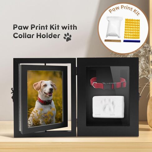 Dog Memorial Gifts for Loss of Dog, Paw Print Kit with Dual Rotating Dog Memorial Picture Frame, Pet Urns for Loss of Dog Sympathy in Saudi Arabia