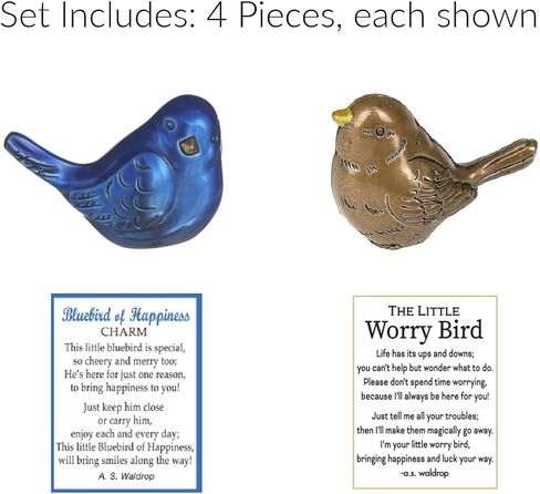 Bluebird of Happiness & Little Worry Bird Pocket Charm & Story Card Gift Set or Care Package in Saudi Arabia