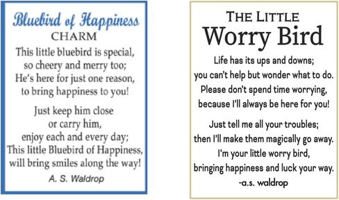 Bluebird of Happiness & Little Worry Bird Pocket Charm & Story Card Gift Set or Care Package in Saudi Arabia
