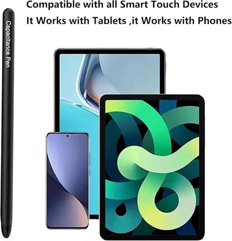 قلم ستايلس لشاشة اللمس، متوافق مع Galaxy Tab A9 Plus / A8 / A7 / A7 Lite/Apple iPad pro/iPad 9/8 / 7/6 / iPhone، قلم S Performance لـ Fire HD 10 Plus /8/7/All Touch الأجهزة (أسود) in Saudi Arabia