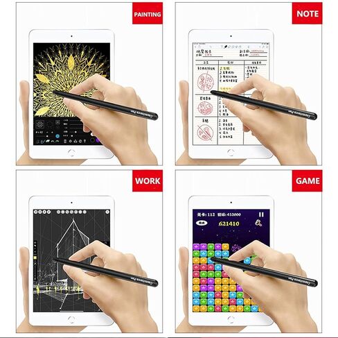 قلم ستايلس لشاشة اللمس، متوافق مع Galaxy Tab A9 Plus / A8 / A7 / A7 Lite/Apple iPad pro/iPad 9/8 / 7/6 / iPhone، قلم S Performance لـ Fire HD 10 Plus /8/7/All Touch الأجهزة (أسود) in Saudi Arabia