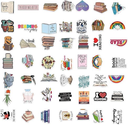 Book Stickers for Kindle and Case, Bookish & Pink Bookish Decals, Adult Spicy BookTok, Waterproof Bookish Vinyl Stickers for Laptop, Water Bottle, for Book Lovers (100PCS) in Saudi Arabia