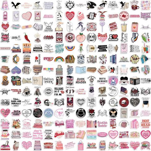 Book Stickers for Kindle and Case, Bookish & Pink Bookish Decals, Adult Spicy BookTok, Waterproof Bookish Vinyl Stickers for Laptop, Water Bottle, for Book Lovers (100PCS) in Saudi Arabia