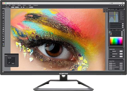 شاشة Sceptre IPS 27 بوصة 4K UHD LED تصل إلى 75 هرتز، DIsplayPort HDMI DVI مكبرات صوت مدمجة، آلة بدون إطار أسود 2020 (U279W-4000R) in Kuwait
