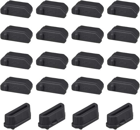 uxcell 20pcs Anti Dust Silicone Cover Port Protectors for Female Port 11mmx1.3mm Black in Saudi Arabia