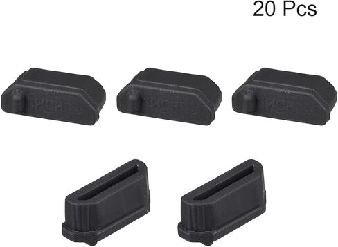 uxcell 20pcs Anti Dust Silicone Cover Port Protectors for Female Port 11mmx1.3mm Black in Saudi Arabia