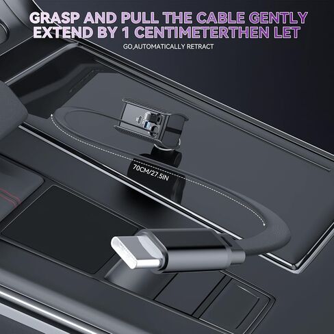 84W Retractable Car Charger, 4 in 1 Fast Charging Cigarette Lighter Adapter, USB-C Type-C Car Charger, Compatible with Apple, iPhone 16/15/14/13/12/11, iPad, Galaxy, Pixel-1Pcs in Saudi Arabia