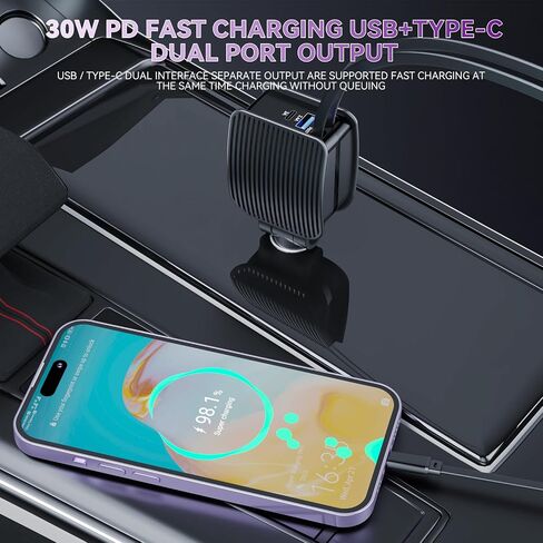 84W Retractable Car Charger, 4 in 1 Fast Charging Cigarette Lighter Adapter, USB-C Type-C Car Charger, Compatible with Apple, iPhone 16/15/14/13/12/11, iPad, Galaxy, Pixel-1Pcs in Saudi Arabia