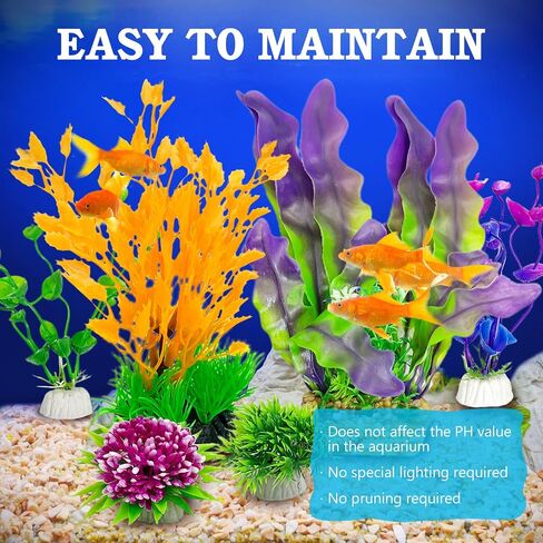 Hamiledyi Aquarium Plants Fish Tank Decoration Plants Plastic Fish Tank Accessories Colorful Artificial Fish Tank Decor Plants Aquarium Decorations,Small to Large and Tall in Saudi Arabia