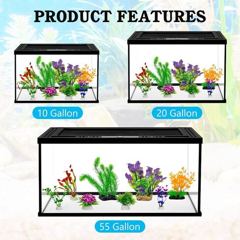 Hamiledyi Aquarium Plants Fish Tank Decoration Plants Plastic Fish Tank Accessories Colorful Artificial Fish Tank Decor Plants Aquarium Decorations,Small to Large and Tall in Saudi Arabia