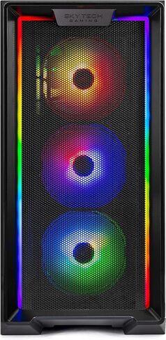 كمبيوتر سطح المكتب Skytech Blaze4 Mini Gaming، Ryzen 5 9600X 3.9 جيجا هرتز (5.4 جيجا هرتز Turbo Boost)، NVIDIA RTX 4060 Ti 8 جيجا GDDR6X، 1 تيرابايت SSD، 16 جيجا DDR5 RAM 5200، 650 وات ذهبي PSU، Wi-Fi، Win 11 Home in Kuwait