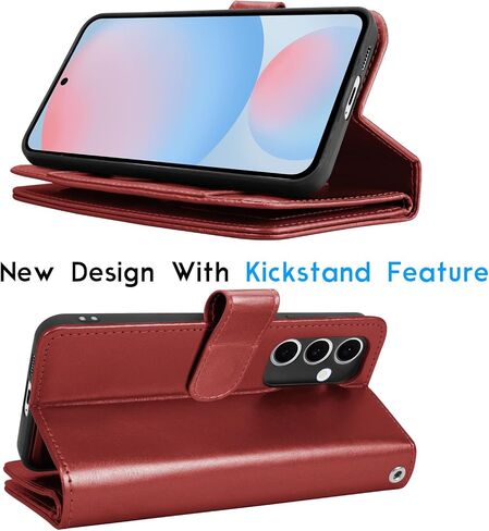 Tekcoo Wallet Case for Galaxy S24 FE / S24 Fan Edition 5G / SM-S721, Luxury Cash Credit Card Slots Holder Carrying Folio Flip PU Leather Cover [Detachable Magnetic Case] for Samsung S24 FE 5G - Black in Kuwait