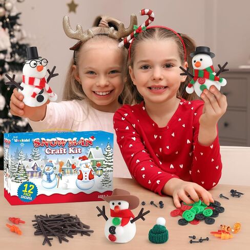 6 Pack Build a Snowman Kit Snowman Crafts for Kids, Modeling Clay kit Snowman Making Kit, Christmas Stocking Stuffers for Kids and Adults, Xmas Crafts Christmas Ornament in Kuwait