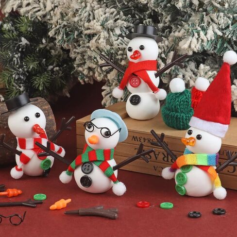 6 Pack Build a Snowman Kit Snowman Crafts for Kids, Modeling Clay kit Snowman Making Kit, Christmas Stocking Stuffers for Kids and Adults, Xmas Crafts Christmas Ornament in Kuwait