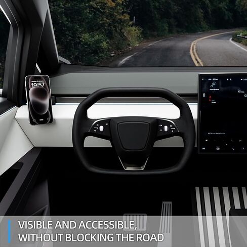 حامل هاتف لـ Tesla Cybertruck - متوافق مع MagSafe iPhone وحافظات الهواتف الأخرى، حامل هاتف مغناطيسي لـ Cybertruck، لا يتطلب غراء، ملحق لـ Cybertrcuk 2024+ (النوع المغناطيسي) in Saudi Arabia