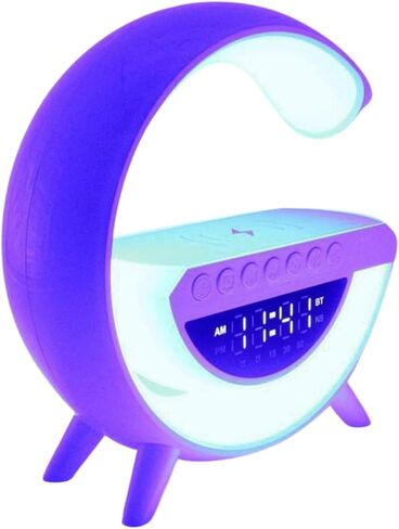 محطة شحن LED لاسلكية JASPERTRONICS™، منبه LED مع مصباح 6 في 1 واتصال بلوتوث in Kuwait