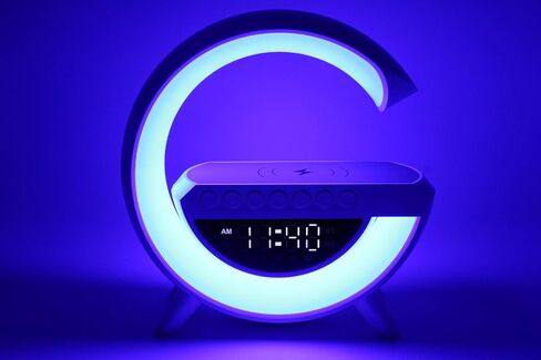 محطة شحن LED لاسلكية JASPERTRONICS™، منبه LED مع مصباح 6 في 1 واتصال بلوتوث in Kuwait