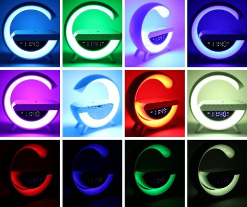 محطة شحن LED لاسلكية JASPERTRONICS™، منبه LED مع مصباح 6 في 1 واتصال بلوتوث in Kuwait