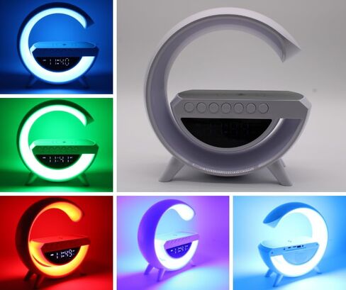 محطة شحن LED لاسلكية JASPERTRONICS™، منبه LED مع مصباح 6 في 1 واتصال بلوتوث in Kuwait