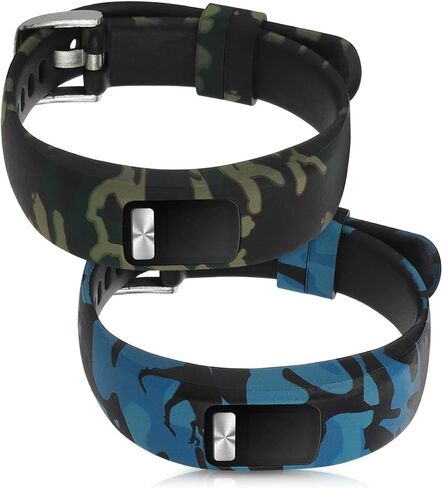 حزام ساعة kwmobile TPU من السيليكون متوافق مع Garmin Vivofit 4-2x Band - أسود مموه / أخضر فاتح / أخضر داكن in Saudi Arabia