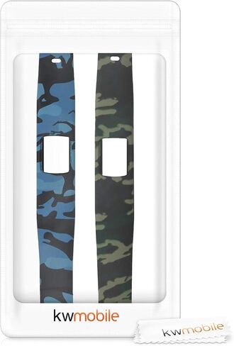 kwmobile TPU Silicone Watch Strap Compatible with Garmin Vivofit 4-2x Band - camouflage Black/Light Green/Dark Green in Saudi Arabia