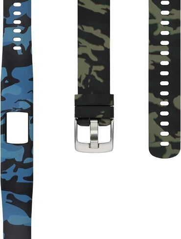 حزام ساعة kwmobile TPU من السيليكون متوافق مع Garmin Vivofit 4-2x Band - أسود مموه / أخضر فاتح / أخضر داكن in Saudi Arabia