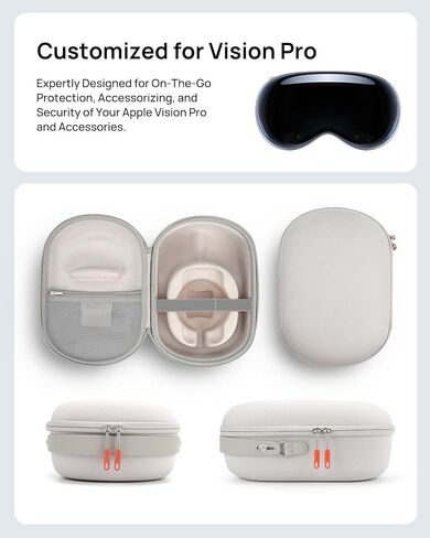 SODI Hard Travel Case Compatible with Apple Vision Pro, 2-in-1 Portable Carring Case with Patented Design, Full Protection and Storage for Vision Pro Accessories, Includes Shoulder Battery Bag in Saudi Arabia